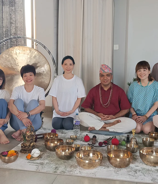 group photo sound bath